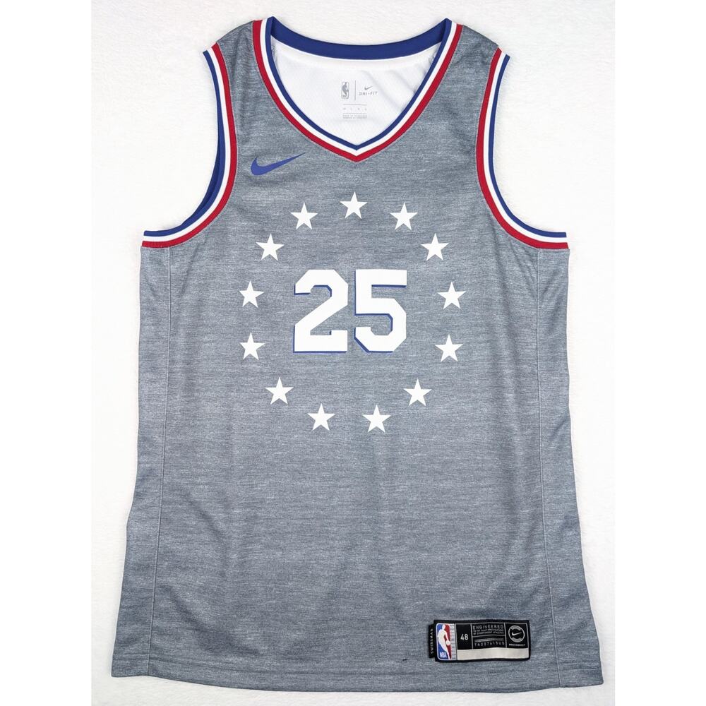 Philadelphia 76ers Jersey Mens Large #25 Ben Simmons Nike City Edition Swingman